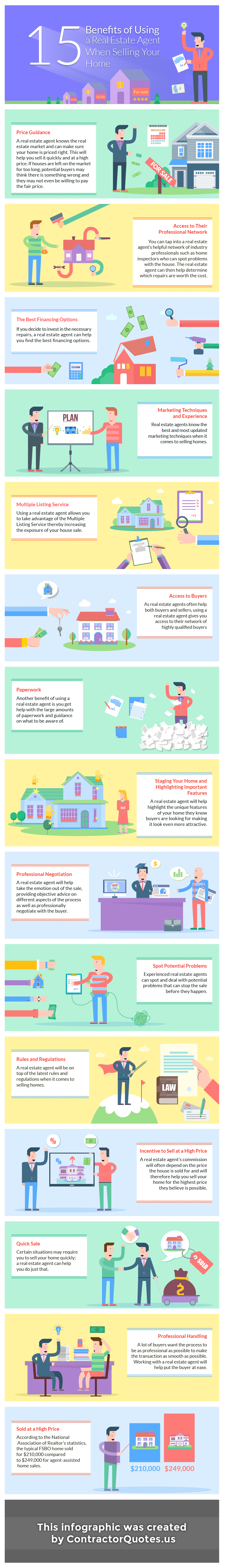 infographic showing the benefits of using a real estate agent